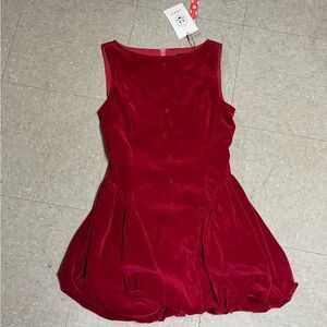 Cider Red Bubble Hem Dress